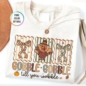Gobble Gobble Till You Wobble Shirt, Funny Thanksgiving Tee, Cute Fall T-Shirt